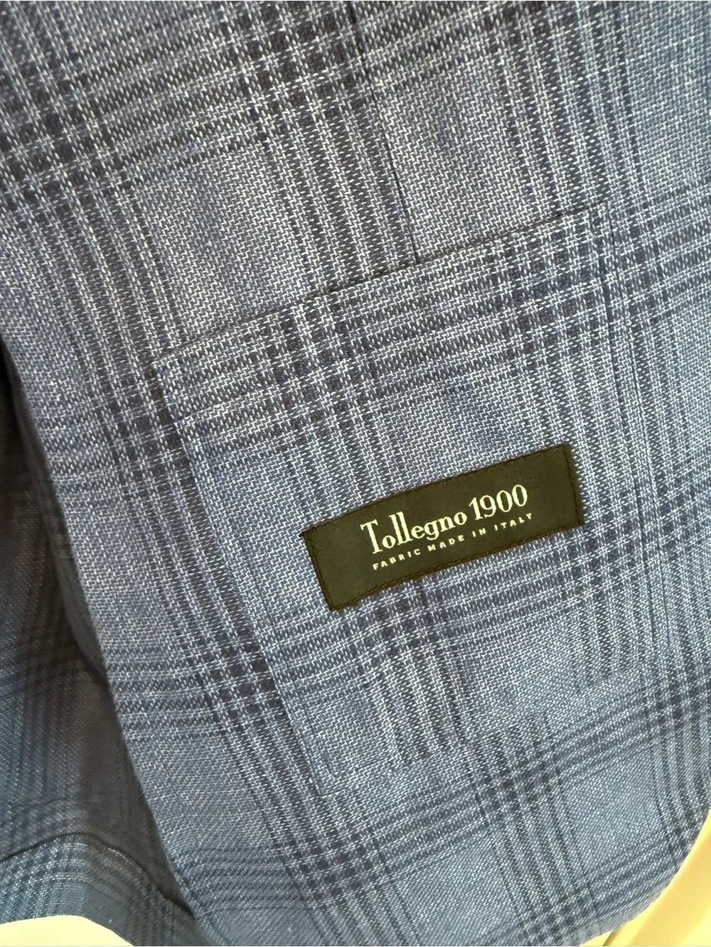 Paul Betenly Men's Blue Plaid Sport Coat 50% Cotton 50% Linen - Size 44R